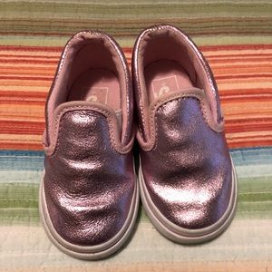 Vans for Baby in metallic pink